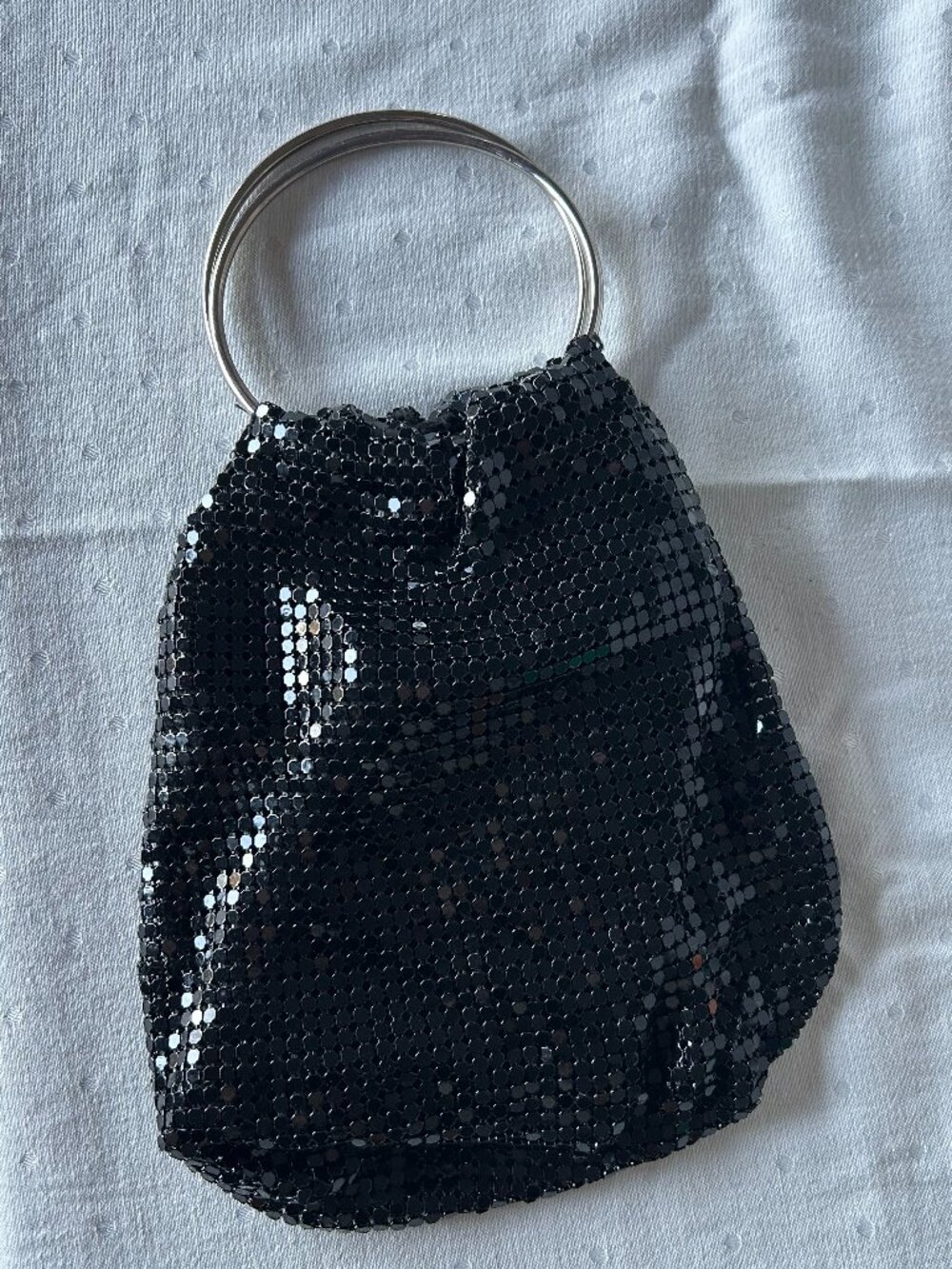 Anabella - Black Metal Mesh Evening Bag